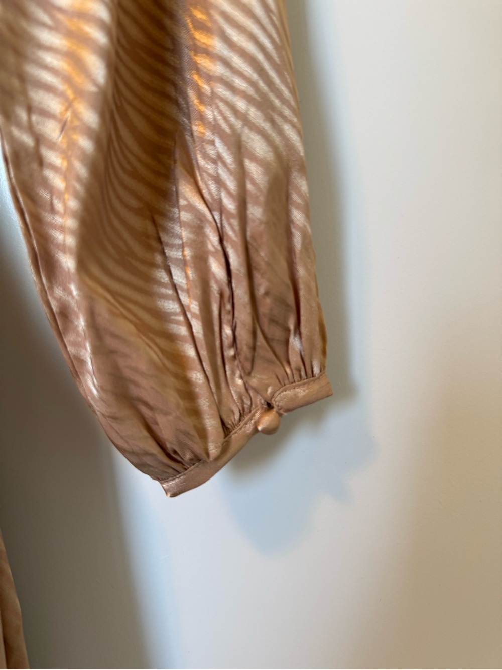 bohme Blush-Tan Long Sleeve Midi Dress with Waist Tie - Picture 6 of 13